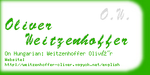 oliver weitzenhoffer business card